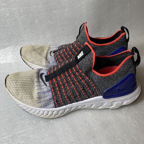 NICE Nike Phantom React Men's 10 Flyknit Upper Neon Red Running Athletic Shoes - Picture 1 of 8